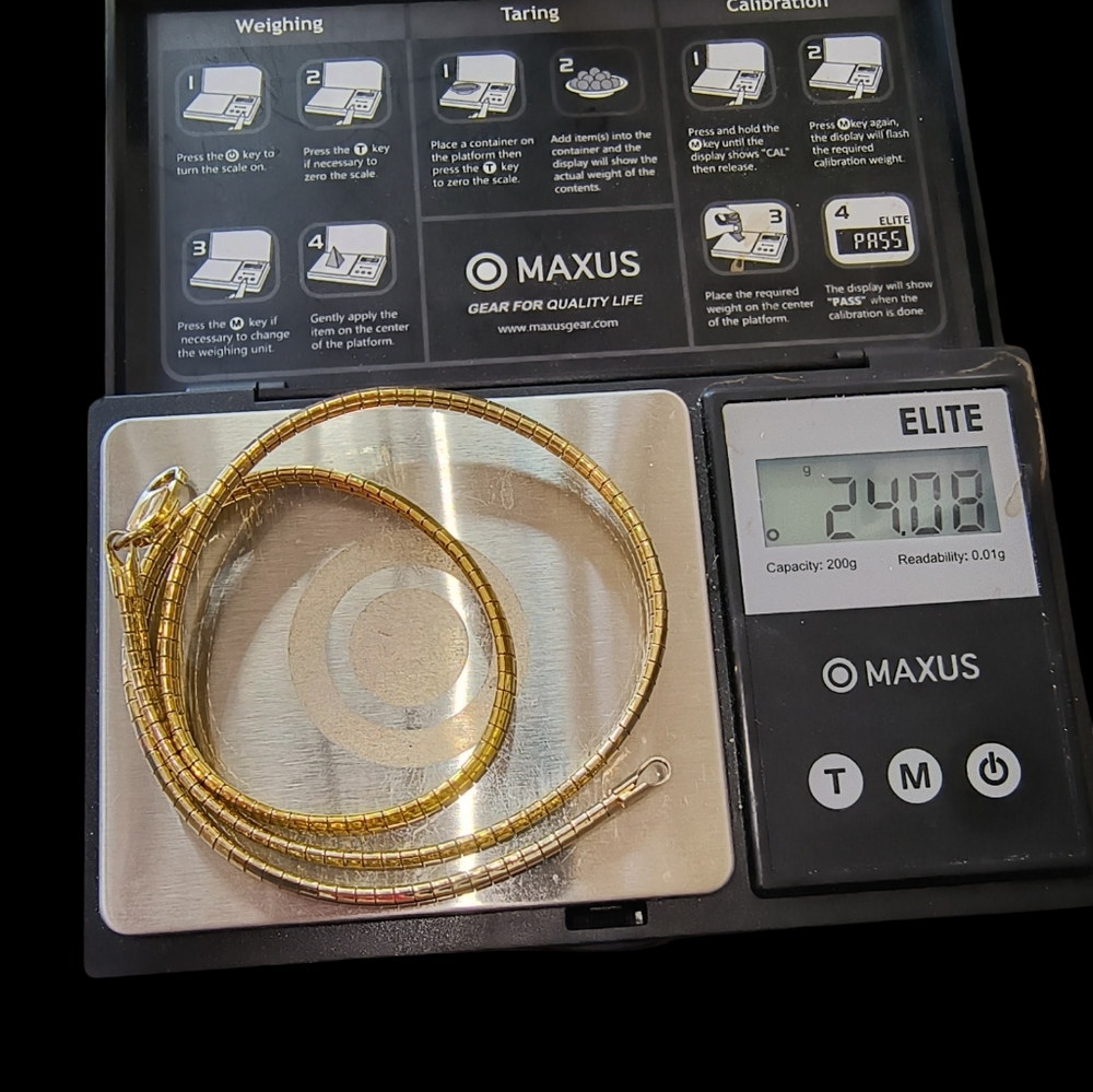 Milor Italy Gold Vermeil Over Sterling Silver Omega Chain Necklace 17 Inches - Picture 10 of 11